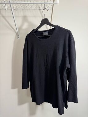 Women's Black 3/4th-Sleeve Crewneck Sweater by Field Manor XL